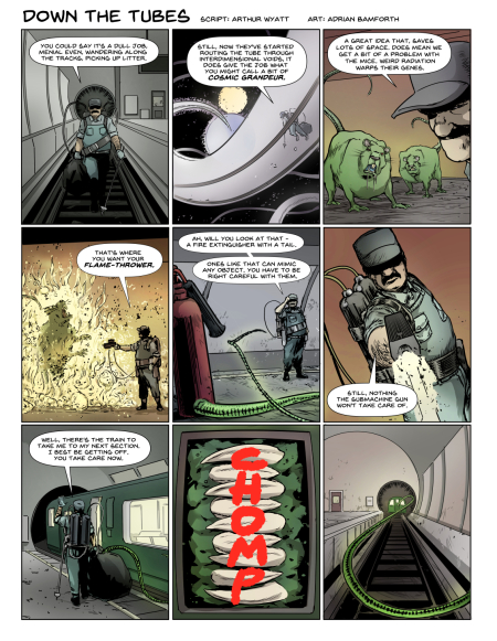 Down the Tubes strip for for FutureQuake comic