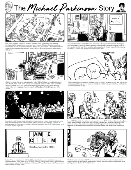 The Michael Parkinson Story Viz page
