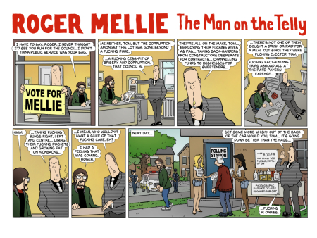Roger Mellie strip for Viz