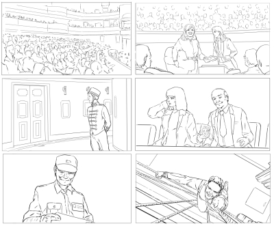 Black & white storyboards